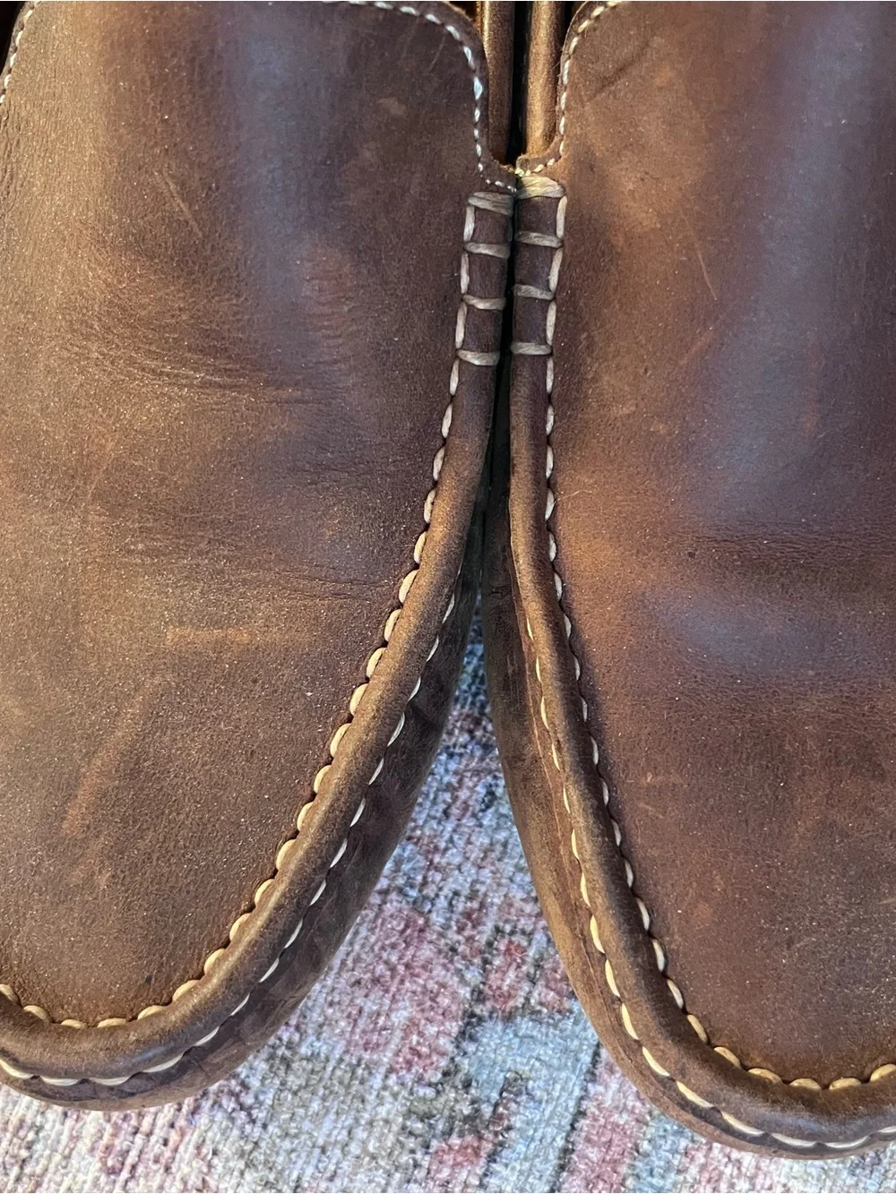 Cole Haan Men's Brown Leather Slip-On Loafers - Chestnut